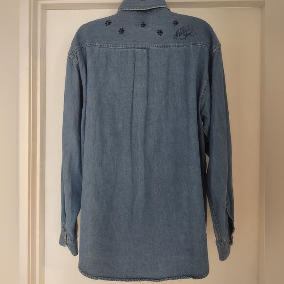 Port Authority Hand Painted Denim Cat Shirt - Picture 8 of 10